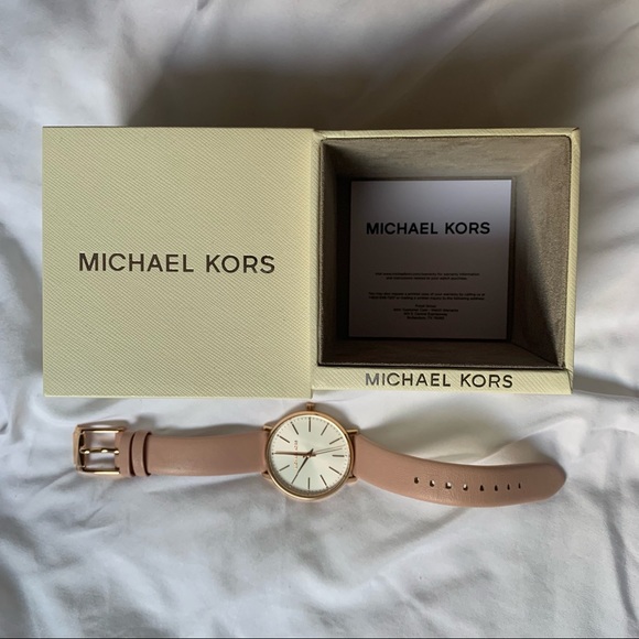 Michael Kors Accessories | Rose Gold Women’s Leather Watch